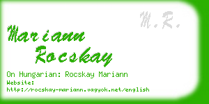mariann rocskay business card